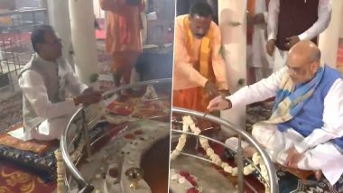 Madhya Pradesh: Home Minister Amit Shah Offers Prayers at Anchal Kund Dham in Chhindwara District (Watch Video)